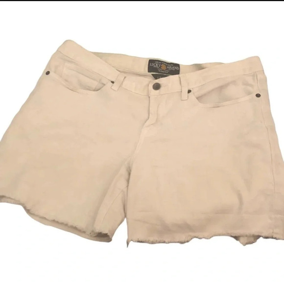 Lucky Brand Pants - Lucky BRAND Sz 12/31 Cream "Abbey Double Roll Shorts" Women's Jeans Shorts